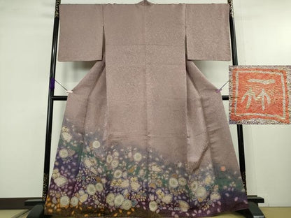 平和屋本店●最高級　初代　久保田一竹　幻の辻が花　色留訪問着　辻ヶ花18個　暈し染め　金通し地　逸品　DZAA9062kh6