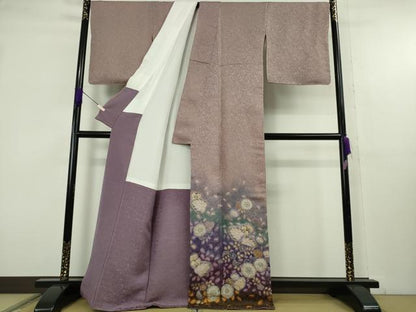 平和屋本店●最高級　初代　久保田一竹　幻の辻が花　色留訪問着　辻ヶ花18個　暈し染め　金通し地　逸品　DZAA9062kh6