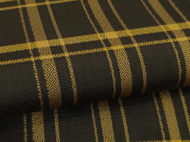 平和屋本店●極上　本場黄八丈　黒八丈　紬　まるまなこ　格子　逸品　DZAB3442kh6