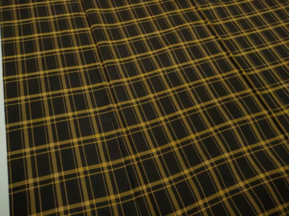 平和屋本店●極上　本場黄八丈　黒八丈　紬　まるまなこ　格子　逸品　DZAB3442kh6