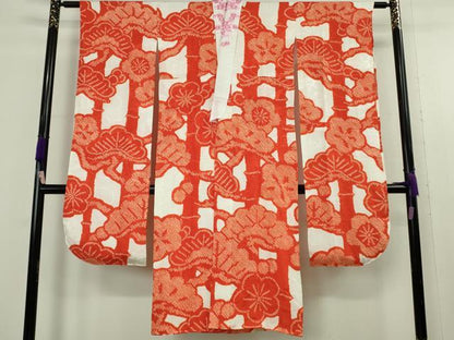 平和屋本店●極上　創業460年・千總　振袖・長襦袢(袷・半衿刺繍)　駒刺繍　立波吉祥花舟文　黒地　逸品　DZAB3420kh6