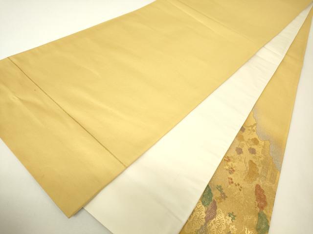 平和屋着物▼西陣　六通柄袋帯　螺鈿　名所風景文　金彩　正絹　逸品　DABH6772az