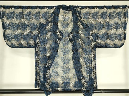 平和屋着物▽道行コート　スリーシーズン　春夏秋　塵除け　総レース　草葉文　DABH6833az