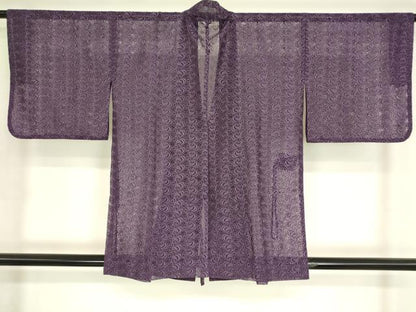 平和屋着物▽道中着　スリーシーズン　春夏秋　塵除け　総レース　草葉文　DABH6839az