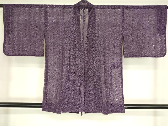 平和屋着物▽道中着　スリーシーズン　春夏秋　塵除け　総レース　草葉文　DABH6839az
