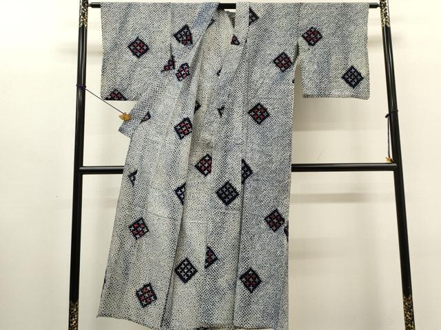 平和屋着物∴夏物　浴衣　有松鳴海絞り　花菱文　綿　逸品　DABI8533cd