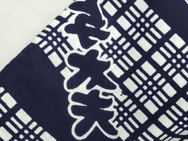 平和屋着物＊夏物　浴衣　反物　着尺　注染　四股名　相撲　力士　与太夫　軍配　綿　逸品　未使用　DABI8048we