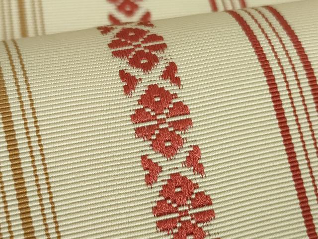 平和屋本店●極上　1897年創業　名門岡野　本場筑前博多織　千年工房　八寸名古屋帯　献上　逸品　DZAB0998kh6