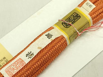 平和屋着物●極上　有職組紐道明　帯締め　冠組　晒柿　宮内庁御用　国立博物館御用　東京芸術大学御用　逸品　未使用　DZAA12290kh6