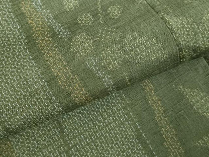 平和屋着物●結城紬　100亀甲　花間道　正絹　逸品　DABI5259op