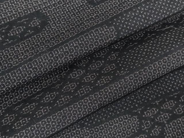 平和屋着物●結城紬　80亀甲　エ霞文　正絹　逸品　DABI5263op