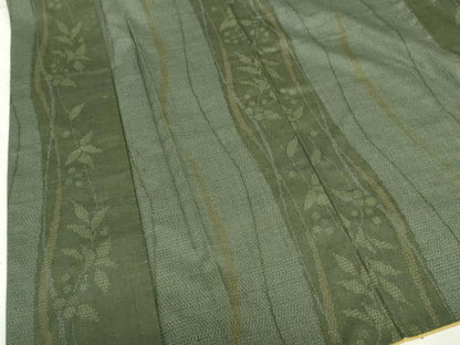 平和屋着物●結城紬　100亀甲　花間道　正絹　逸品　DABI5259op