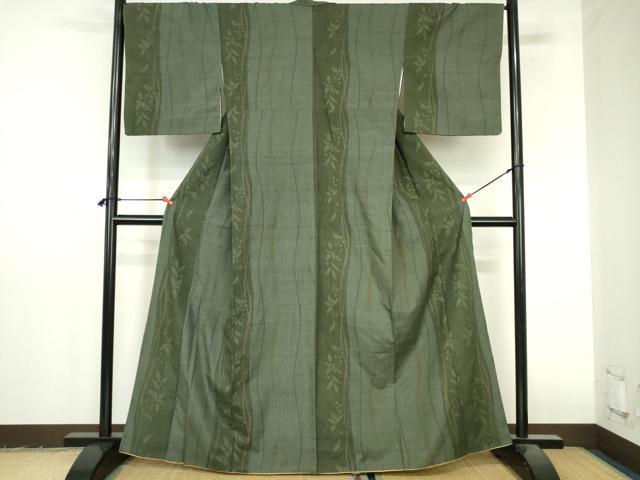 平和屋着物●結城紬　100亀甲　花間道　正絹　逸品　DABI5259op