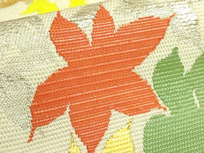 平和屋本店＊最高級　夏物　龍村平蔵製　太鼓柄　本袋帯　楓錦　金銀糸　逸品　DZAB9167kh6