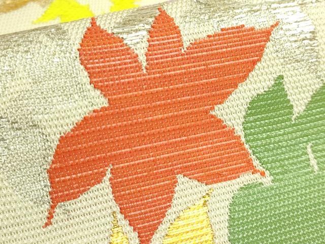 平和屋本店＊最高級　夏物　龍村平蔵製　太鼓柄　本袋帯　楓錦　金銀糸　逸品　DZAB9167kh6