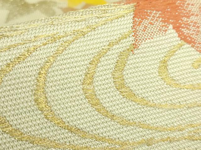 平和屋本店＊最高級　夏物　龍村平蔵製　太鼓柄　本袋帯　楓錦　金銀糸　逸品　DZAB9167kh6