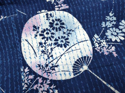 平和屋着物∴夏物　浴衣　注染　団扇　綿　逸品　DABI8597cd