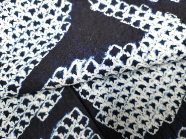 平和屋着物∴夏物　浴衣　有松鳴海絞り　幾何学文　綿　逸品　DABI8600cd