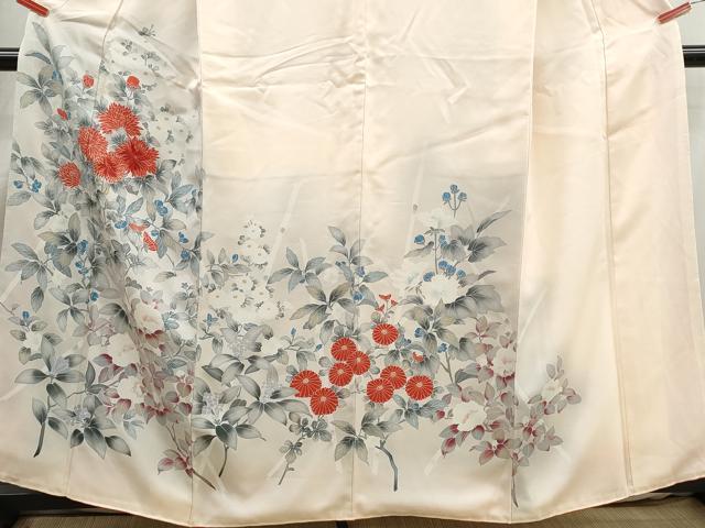 平和屋着物■訪問着　刺繍　枝花文　菊　暈し染め　正絹　逸品　DABJ0001qa