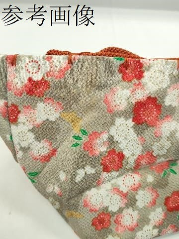 平和屋着物▼和装小物　和装バッグ　巾着まとめて５点　桜蝶文　花唐草　扇　縮緬　綿　金彩　袴　浴衣　逸品　CABJ1538ju