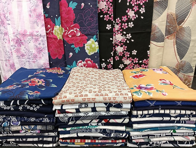 平和屋着物■浴衣 まとめて 45点 蝶 紫陽花 花柄 綿紅梅 注染め 銀彩 など 着用可能多数 未使用品あり mmm1345