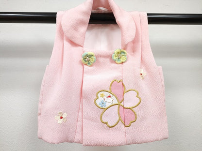 平和屋着物[]女の子　子供　ベビー着物　被布セット　刺繍　兎　吉祥花丸文　金彩　DABG3221ma