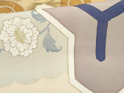 平和屋着物[]七五三　男の子　祝着・長襦袢(袷)セット　手描き　歌舞伎　雲取り毘沙門亀甲花文　金彩　逸品　DABG3228ma