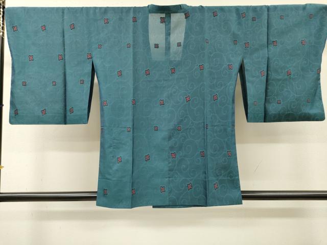 平和屋着物▽道行コート　スリーシーズン　春夏秋　塵除け　花唐草文　正絹　逸品　DABI7020fe