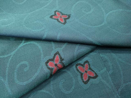 平和屋着物▽道行コート　スリーシーズン　春夏秋　塵除け　花唐草文　正絹　逸品　DABI7020fe