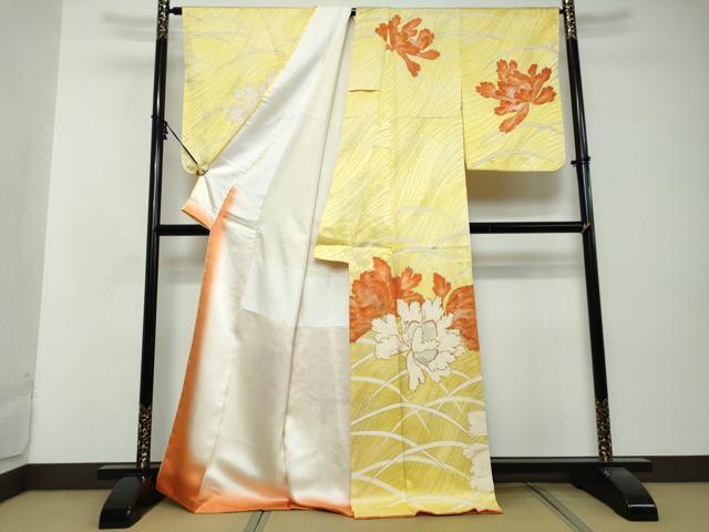 平和屋着物○訪問着 駒刺繍 舞花文 金彩 正絹 逸品 DABI2875ud