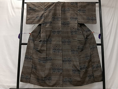 平和屋着物■上質な紬　草花文　正絹　逸品　未使用　CABK0256ua