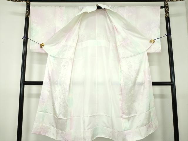 平和屋着物●上質な長襦袢　無双仕立て　枝垂れ桜　流水舞蝶文　暈し染め　正絹　逸品　未使用　DABI6104ps