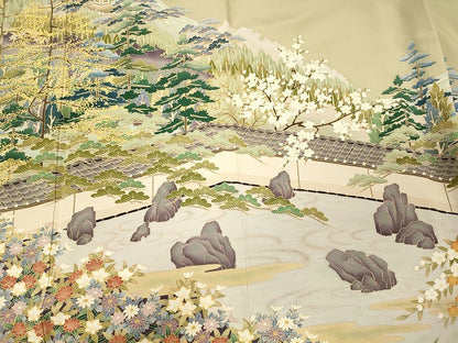 平和屋着物■豪華色留袖 風景草木花文 暈し染め 正絹 逸品 CABJ7140oy