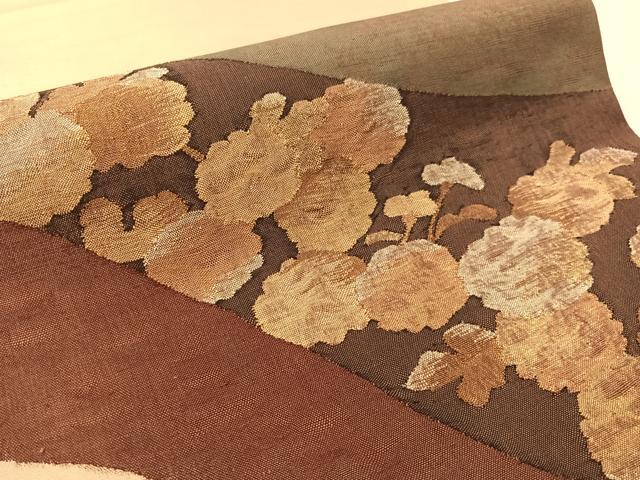 平和屋着物●太鼓柄袋帯　万寿菊　金糸　銀座おゝぎ屋扱い　正絹　逸品　未使用　CABK4693vp