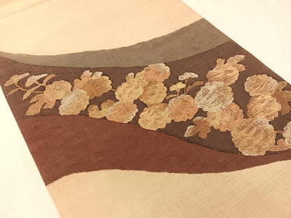 平和屋着物●太鼓柄袋帯　万寿菊　金糸　銀座おゝぎ屋扱い　正絹　逸品　未使用　CABK4693vp
