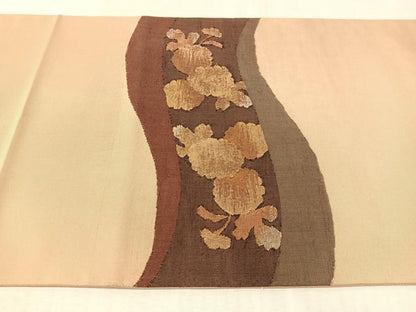 平和屋着物●太鼓柄袋帯　万寿菊　金糸　銀座おゝぎ屋扱い　正絹　逸品　未使用　CABK4693vp