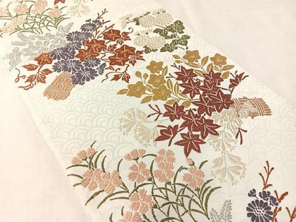 平和屋着物●六通柄袋帯　唐織　錦木乃里　金糸　正絹　逸品　未使用　CABK4692vp
