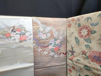 平和屋本店■名古屋帯 まとめて100点 孔雀 蝶 菊 花柄 刺繍 金銀糸 など 着用可能多数 未使用品あり 全て正絹 ppp4019