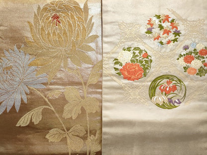 平和屋本店■名古屋帯 まとめて100点 孔雀 蝶 菊 花柄 刺繍 金銀糸 など 着用可能多数 未使用品あり 全て正絹 ppp4019