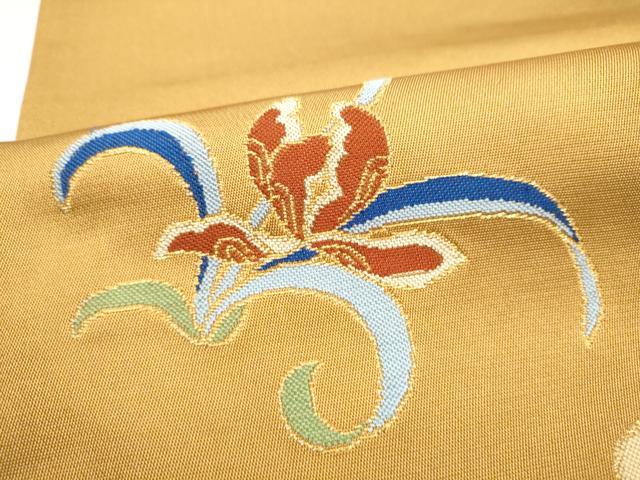 平和屋着物●龍村美術織物　たつむら　六通柄　本袋帯　仙桃蘭花錦　金糸　正絹　逸品　CABK5991hy