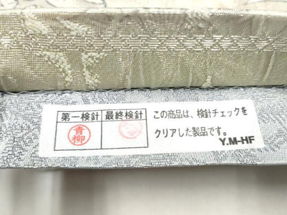 平和屋着物●全通柄袋帯　ふくれ織　辻が花　銀通し地　正絹　逸品　CABK5989hy