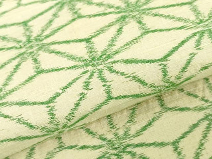 平和屋着物▼紬　反物　着尺　麻の葉文様　逸品　未使用　DABJ0555zy