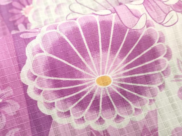 平和屋着物∴夏物　綿紅梅　浴衣　切嵌花文　乱菊　綿　逸品　DABI8667cd