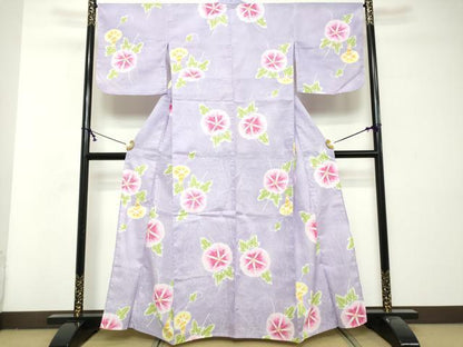 平和屋着物∴夏物　浴衣　朝顔　綿　逸品　DABI8689cd