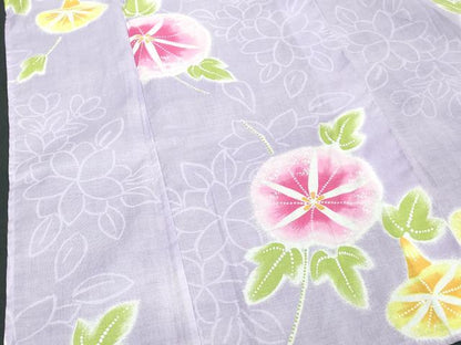 平和屋着物∴夏物　浴衣　朝顔　綿　逸品　DABI8689cd