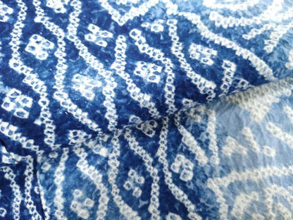 平和屋着物∴夏物　浴衣　有松鳴海絞り　立涌扇面花文　綿　逸品　未使用　DABI8683cd