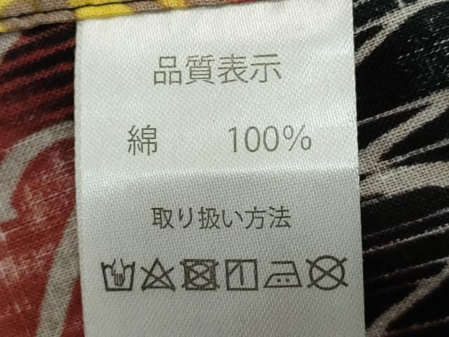 平和屋着物∴夏物　浴衣　注染　舞花文　黒地　綿　逸品　DABI8681cd