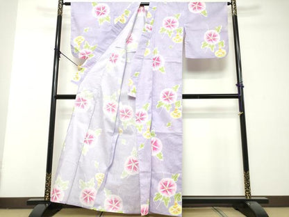 平和屋着物∴夏物　浴衣　朝顔　綿　逸品　DABI8689cd