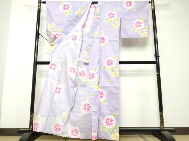 平和屋着物∴夏物　浴衣　朝顔　綿　逸品　DABI8689cd