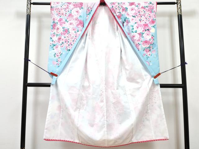 平和屋着物[]七五三 女の子 松田聖子　SEIKOMATSUDA ７歳 祝着 四つ身 長襦袢セット ハート 薔薇 暈し染め 金彩 洗える着物 DABG3232ma